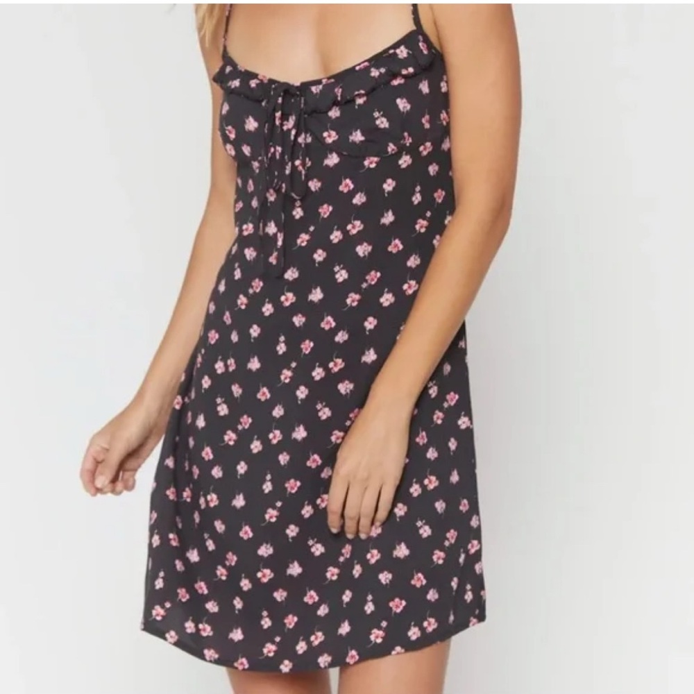 Spiritual Gangster Black and Pink Floral Dress